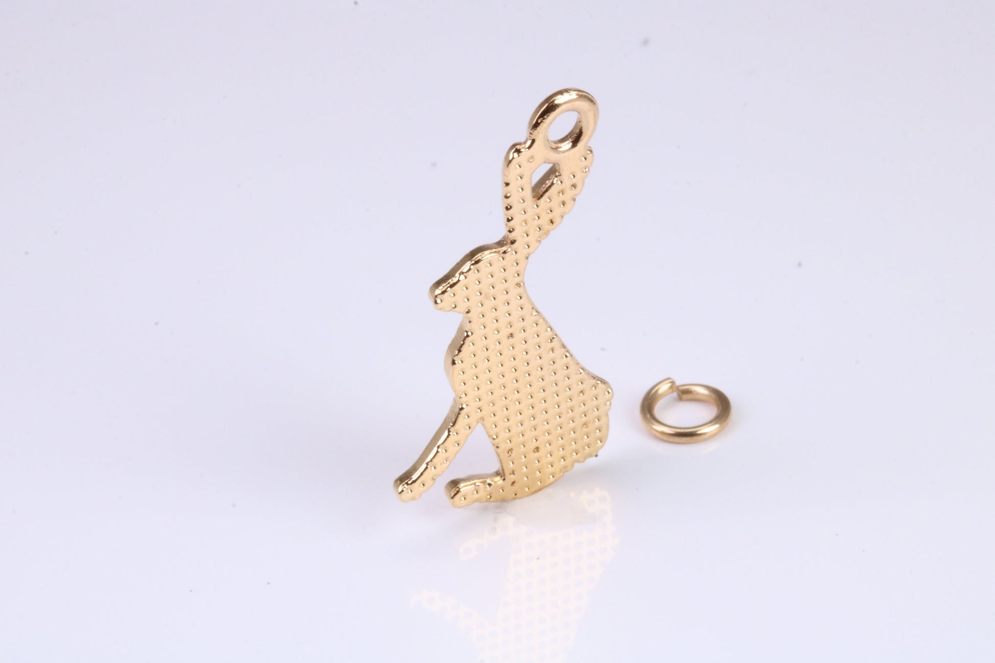 Hare Charm, Traditional Charm, Made from Solid Yellow Gold, British Hallmarked, Complete with Attachment Link
