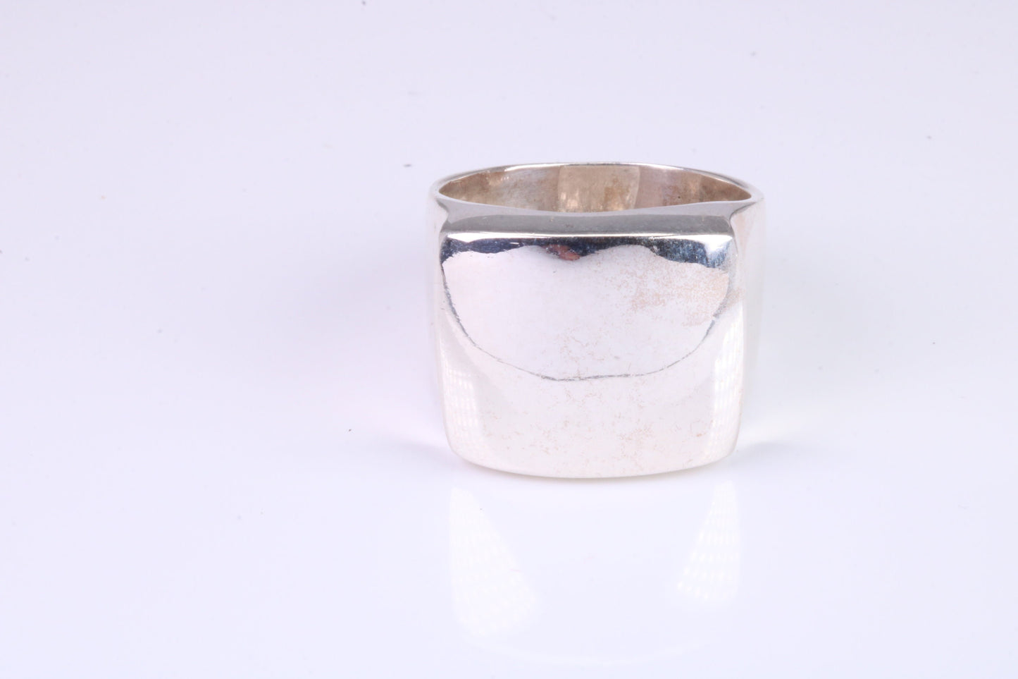 Large Square Face Signet ring, made from solid cast silver, British Hallmarked