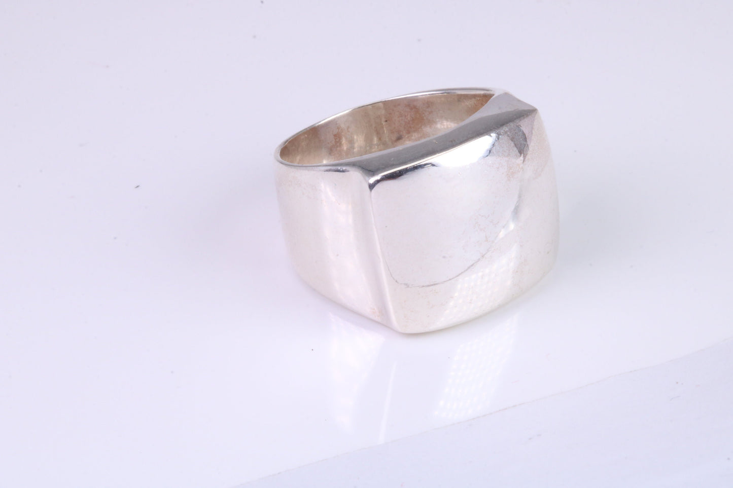 Large Square Face Signet ring, made from solid cast silver, British Hallmarked