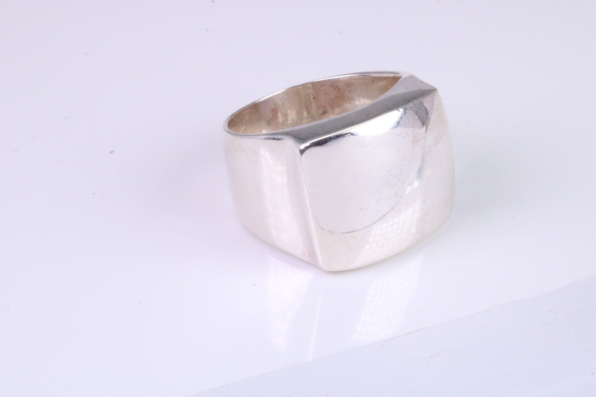 Large Square Face Signet ring, made from solid cast silver, British Hallmarked