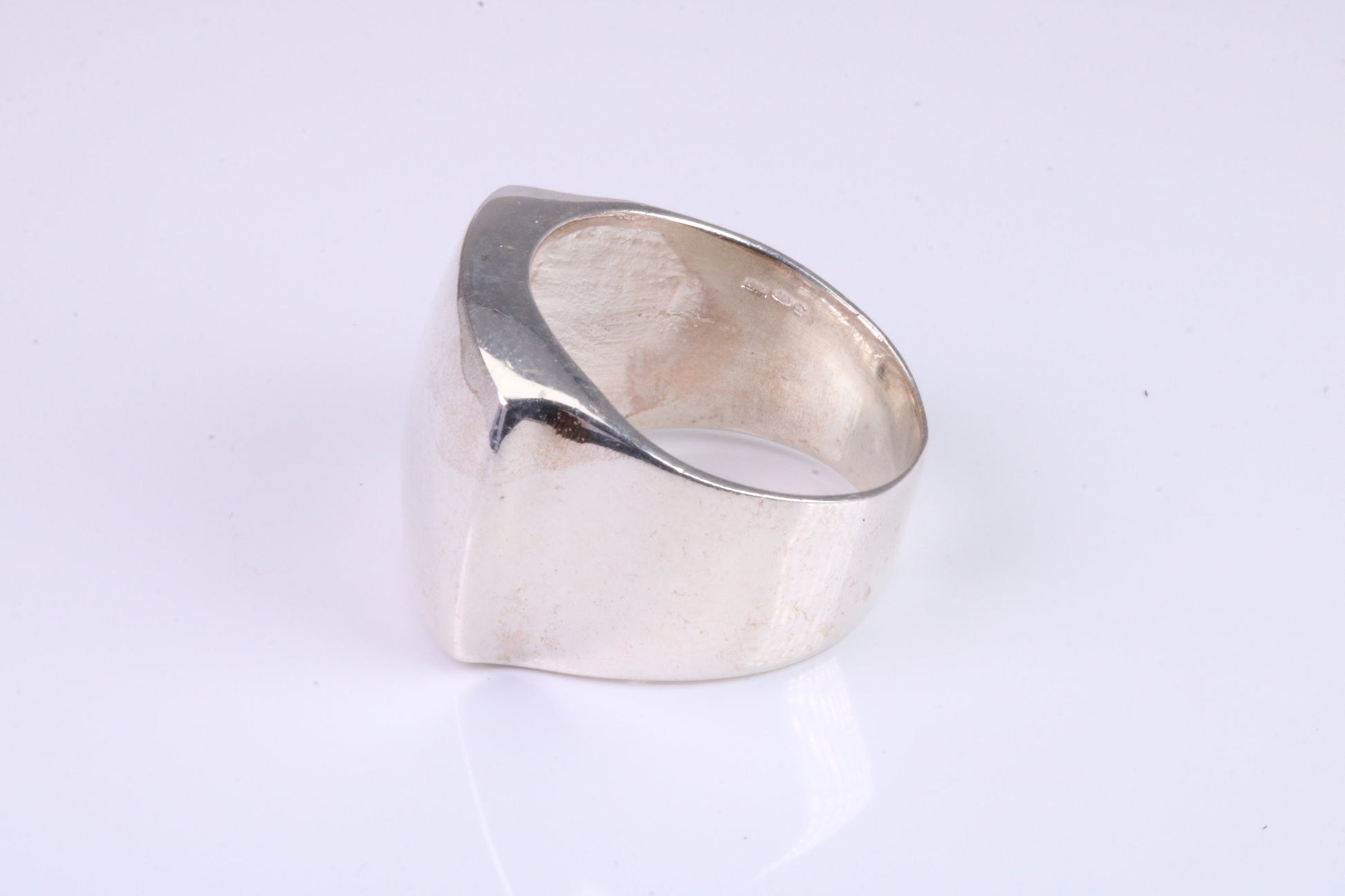 Large Square Face Signet ring, made from solid cast silver, British Hallmarked