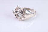Horse Shoe ring, made from solid cast silver with high polished finish