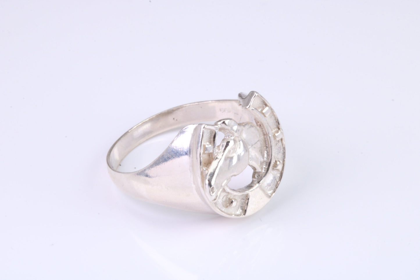 Horse Shoe ring, made from solid cast silver with high polished finish
