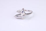 Dolphin ring, solid silver with high polished finish