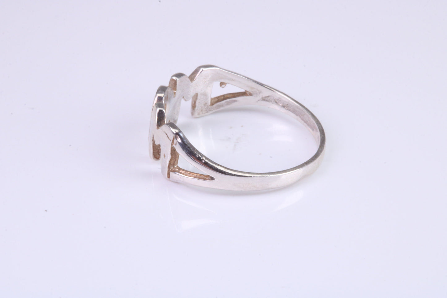 Dainty Mum ring, made from solid cast silver with high polished finish