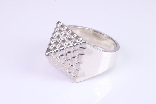 Large and heavy Pyramid ring, made from solid cast silver, British Hallmarked