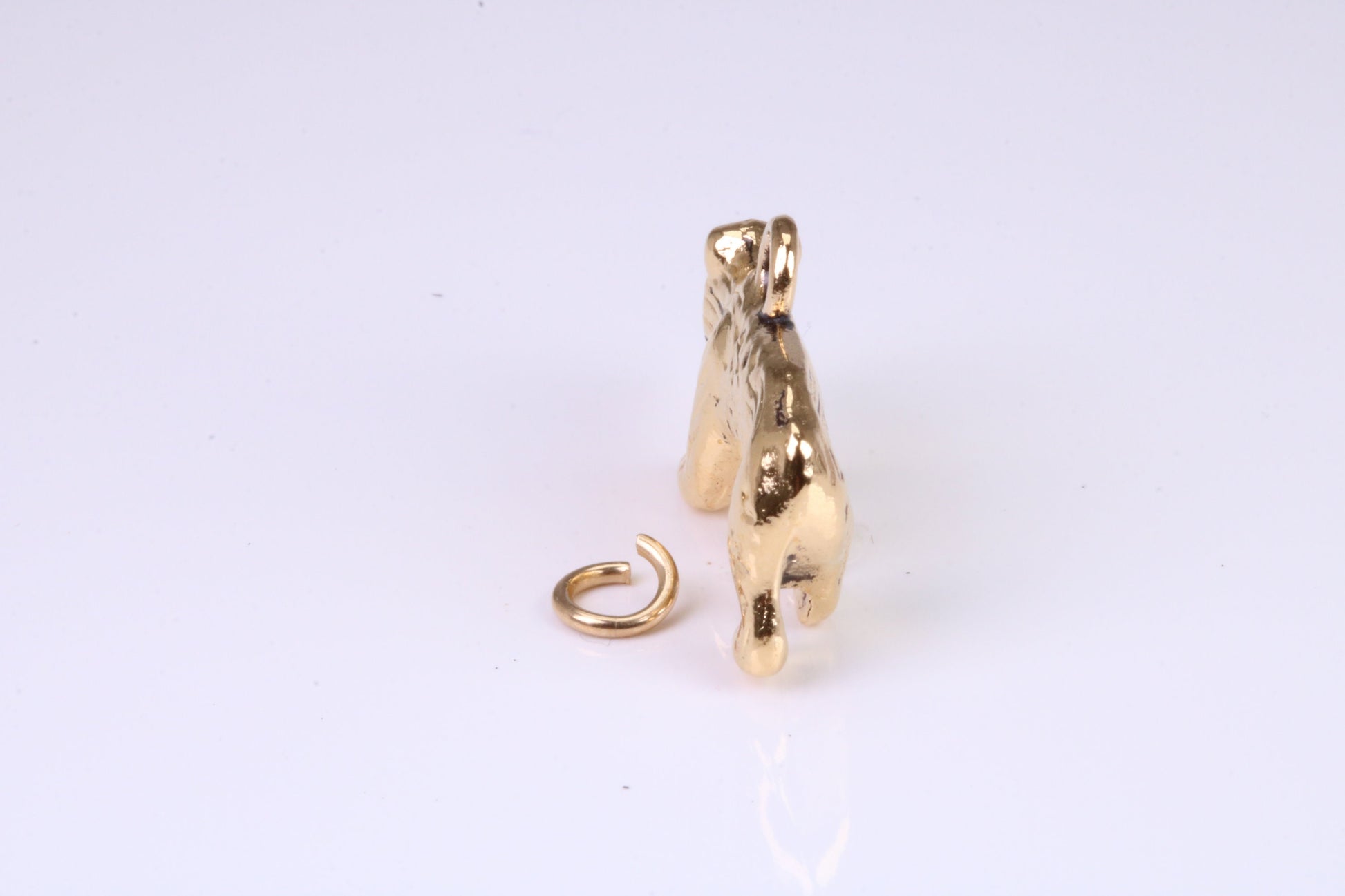 California Bear Charm, Traditional Charm, Made from Solid Yellow Gold, British Hallmarked, Complete with Attachment Link