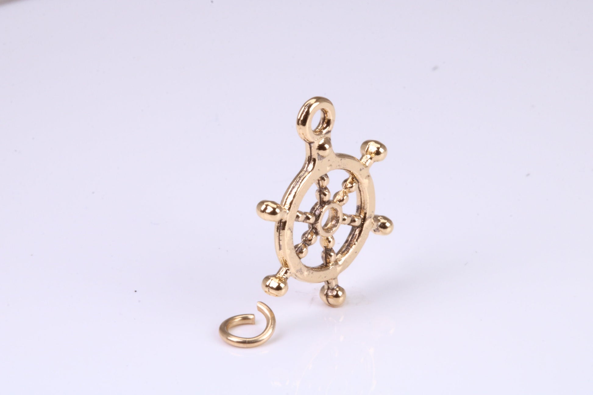 Helm Charm, Traditional Charm, Made from Solid Yellow Gold, British Hallmarked, Complete with Attachment Link