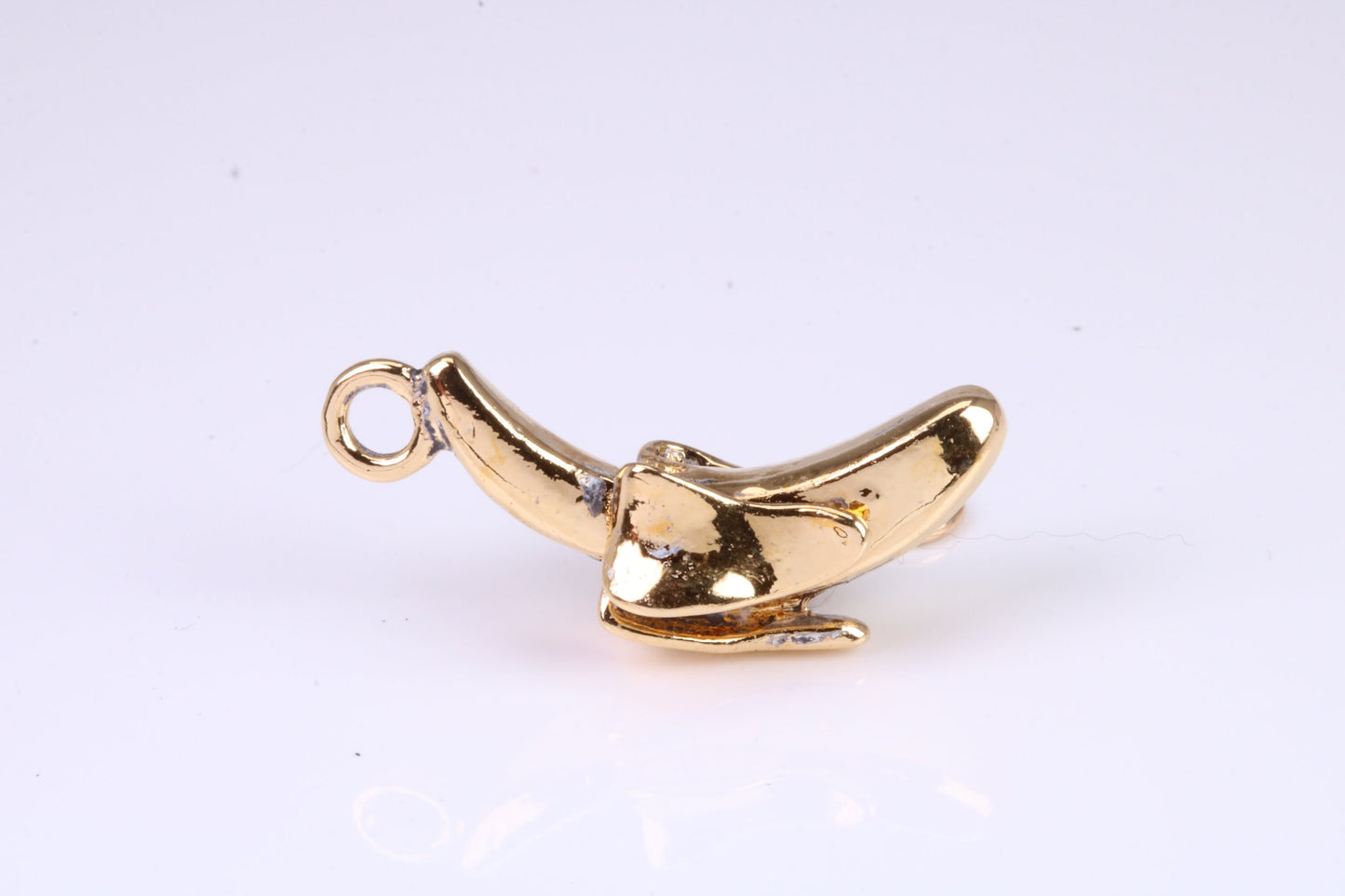 Banana Charm, Traditional Charm, Made from Solid Yellow Gold, British Hallmarked, Complete with Attachment Link