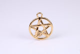 Pentagram Charm, Made from solid Yellow Gold, British Hallmarked