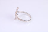 Snake ring, solid silver with high polished finish