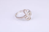 Snake ring, solid silver with high polished finish