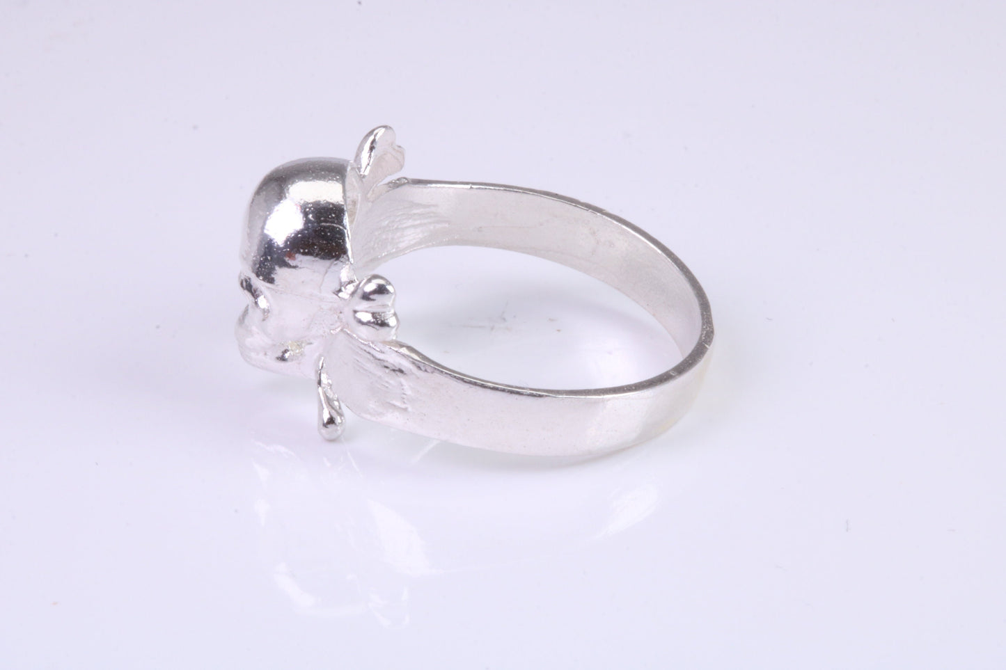 Skull and Bones Ring, made from solid cast sterling silver