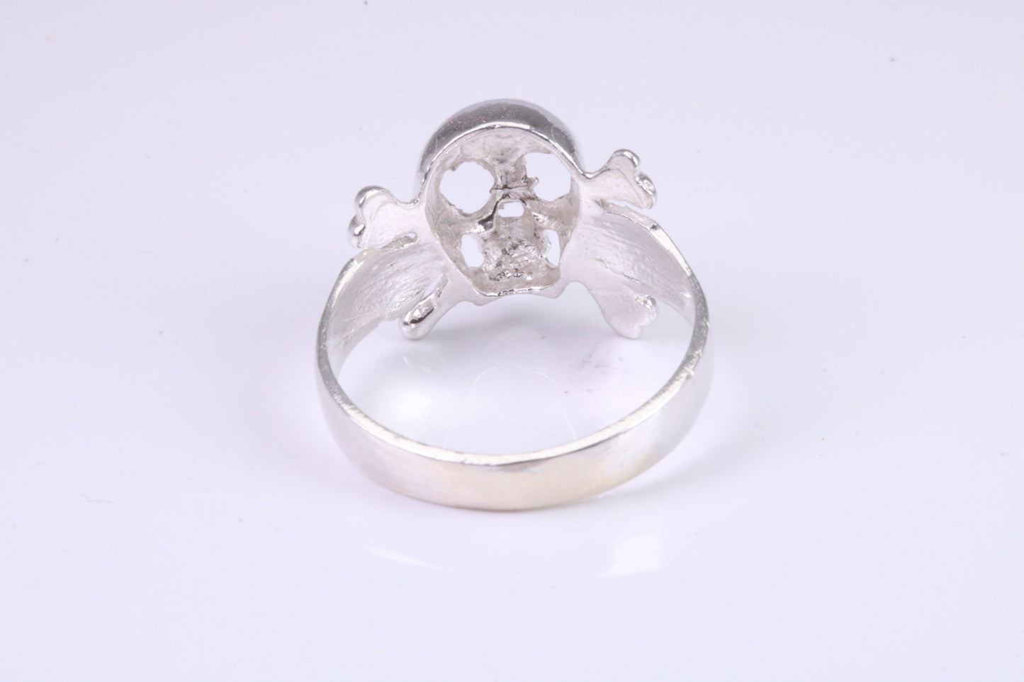 Skull and Bones Ring, made from solid cast sterling silver