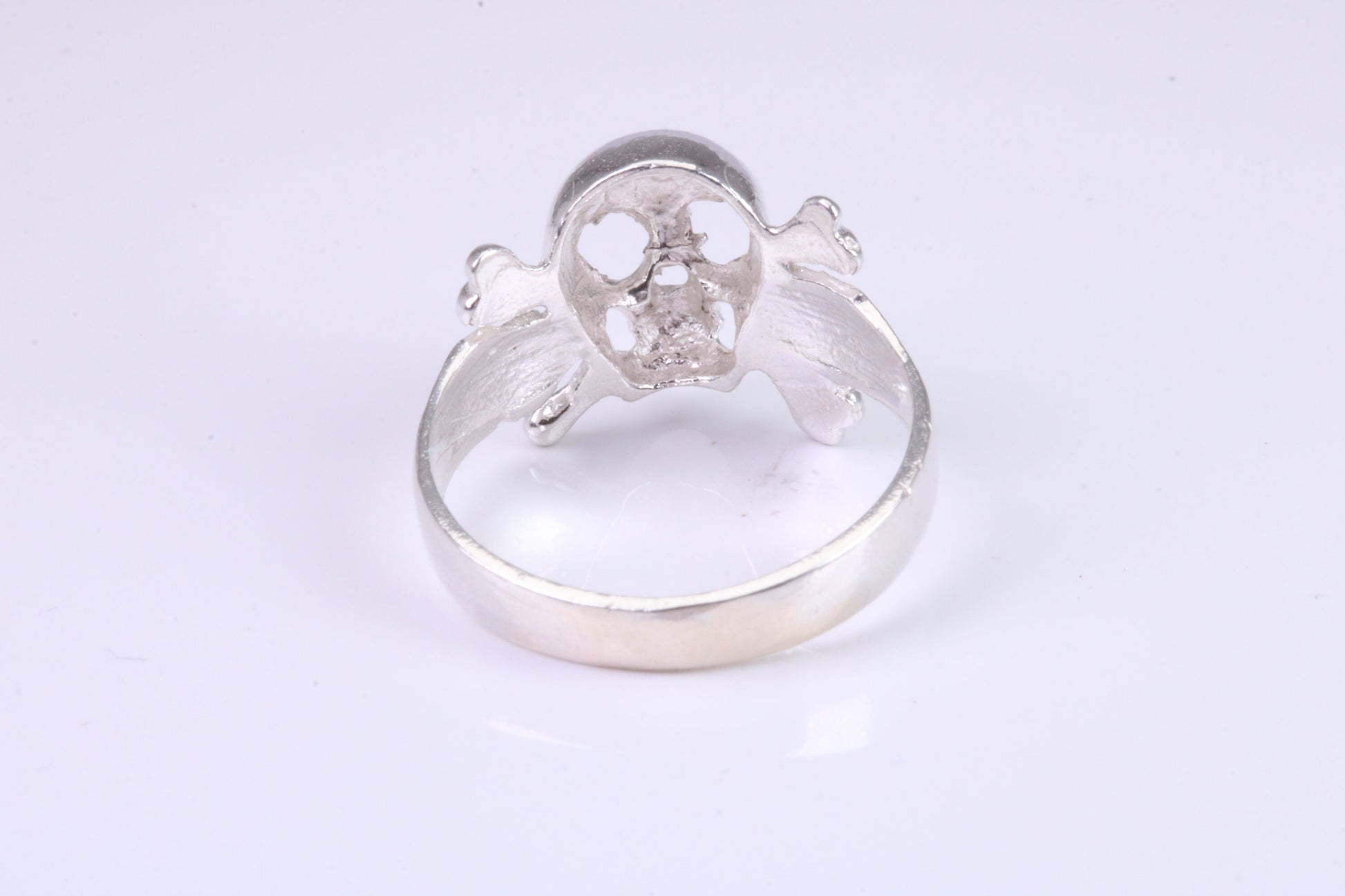 Skull and Bones Ring, made from solid cast sterling silver
