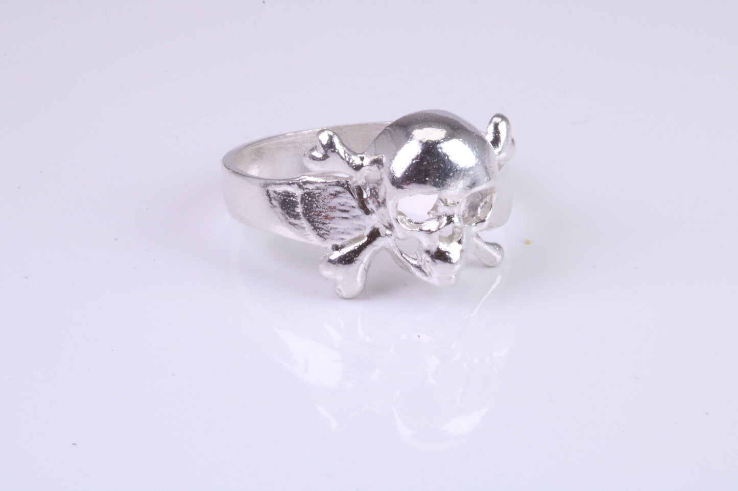 Skull and Bones Ring, made from solid cast sterling silver