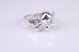 Skull and Bones Ring, made from solid cast sterling silver