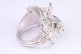 Very large and very very heavy Saddle ring, made from solid cast silver, British Hallmarked