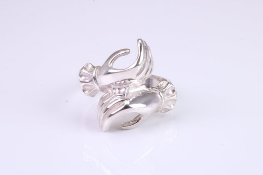 Two hands Ring, made from solid cast silver with high polished finish