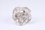 Large Chunky Rose Ring, made from solid cast silver, British Hallmarked