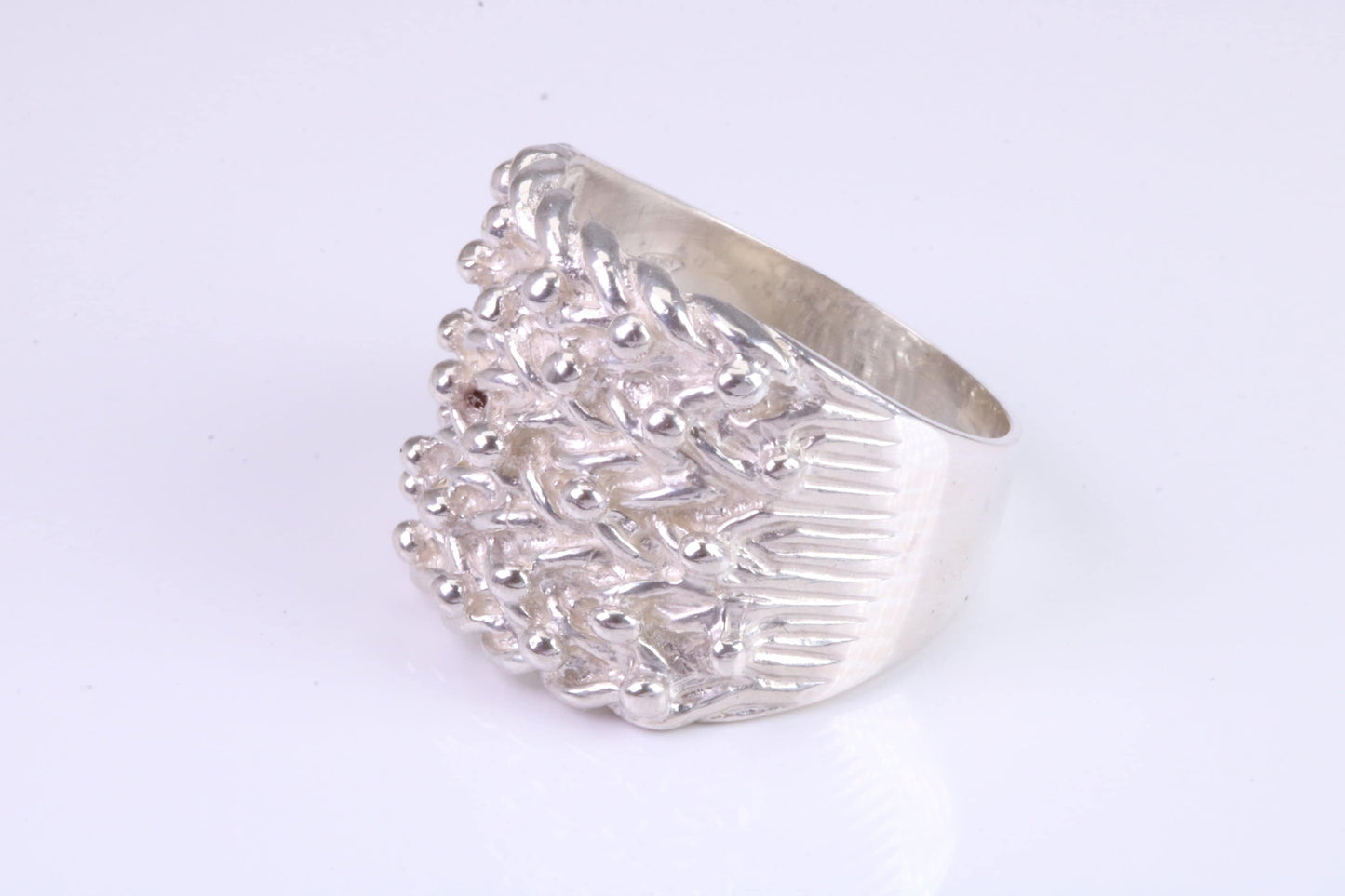 Keepers Ring, large substantial and heavy ring, solid 925 grade cast sterling silver, British Hallmarked