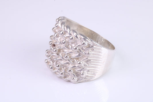 Keepers Ring, large substantial and heavy ring, solid 925 grade cast sterling silver, British Hallmarked