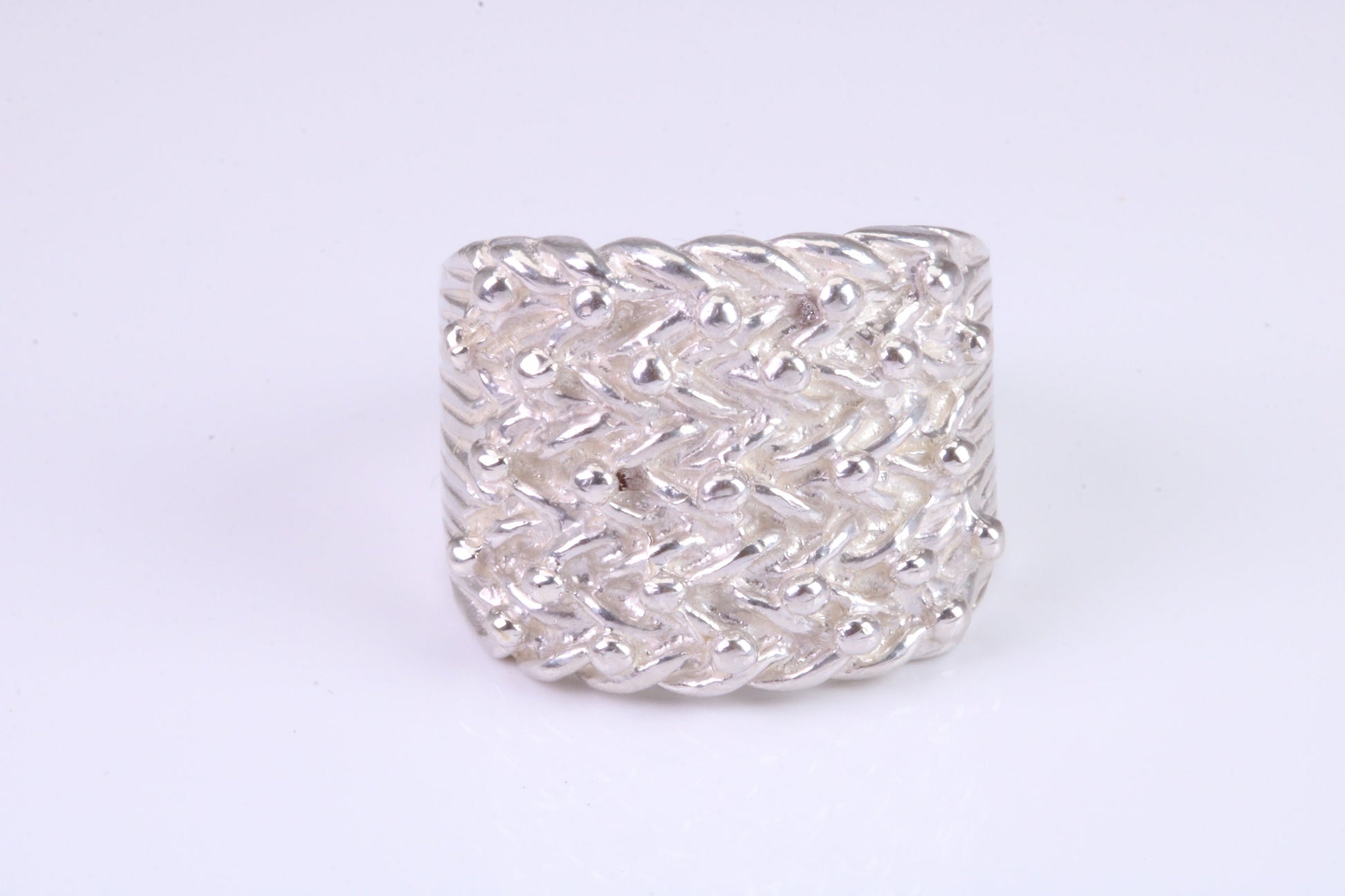 Keepers Ring, large substantial and heavy ring, solid 925 grade cast sterling silver, British Hallmarked