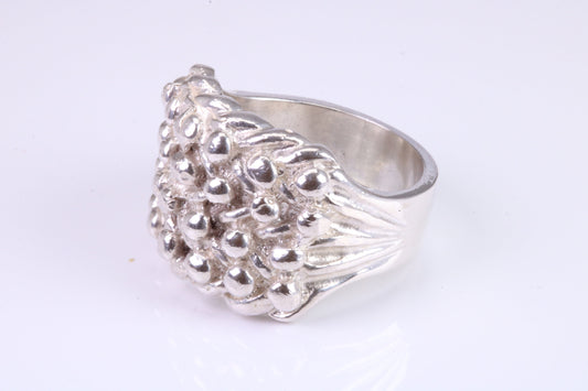 Keepers Ring, large very substantial and very heavy ring, solid 925 grade cast sterling silver, British Hallmarked