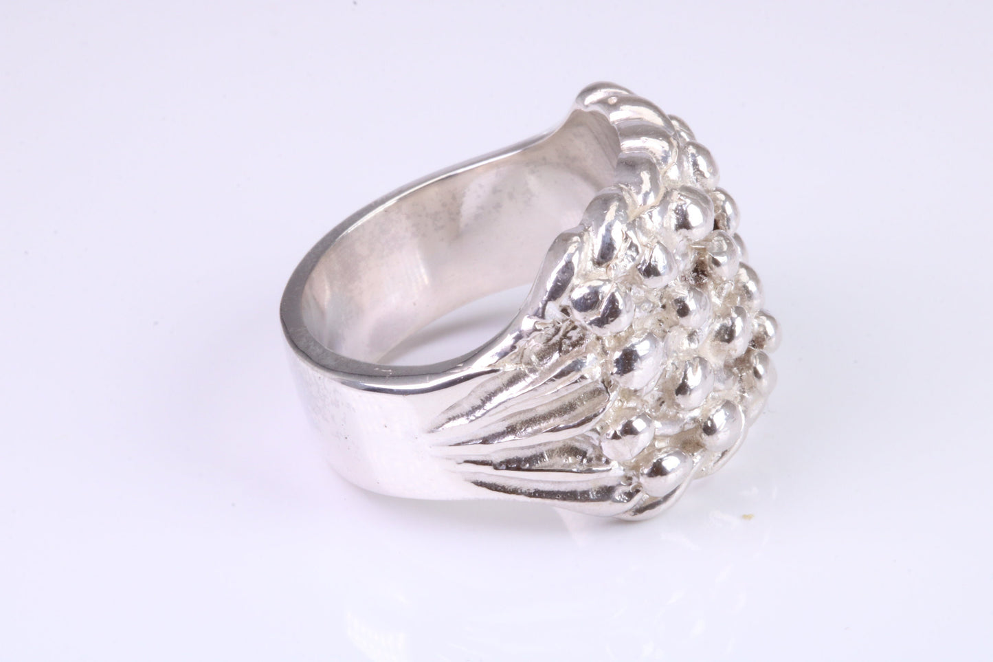 Keepers Ring, large very substantial and very heavy ring, solid 925 grade cast sterling silver, British Hallmarked