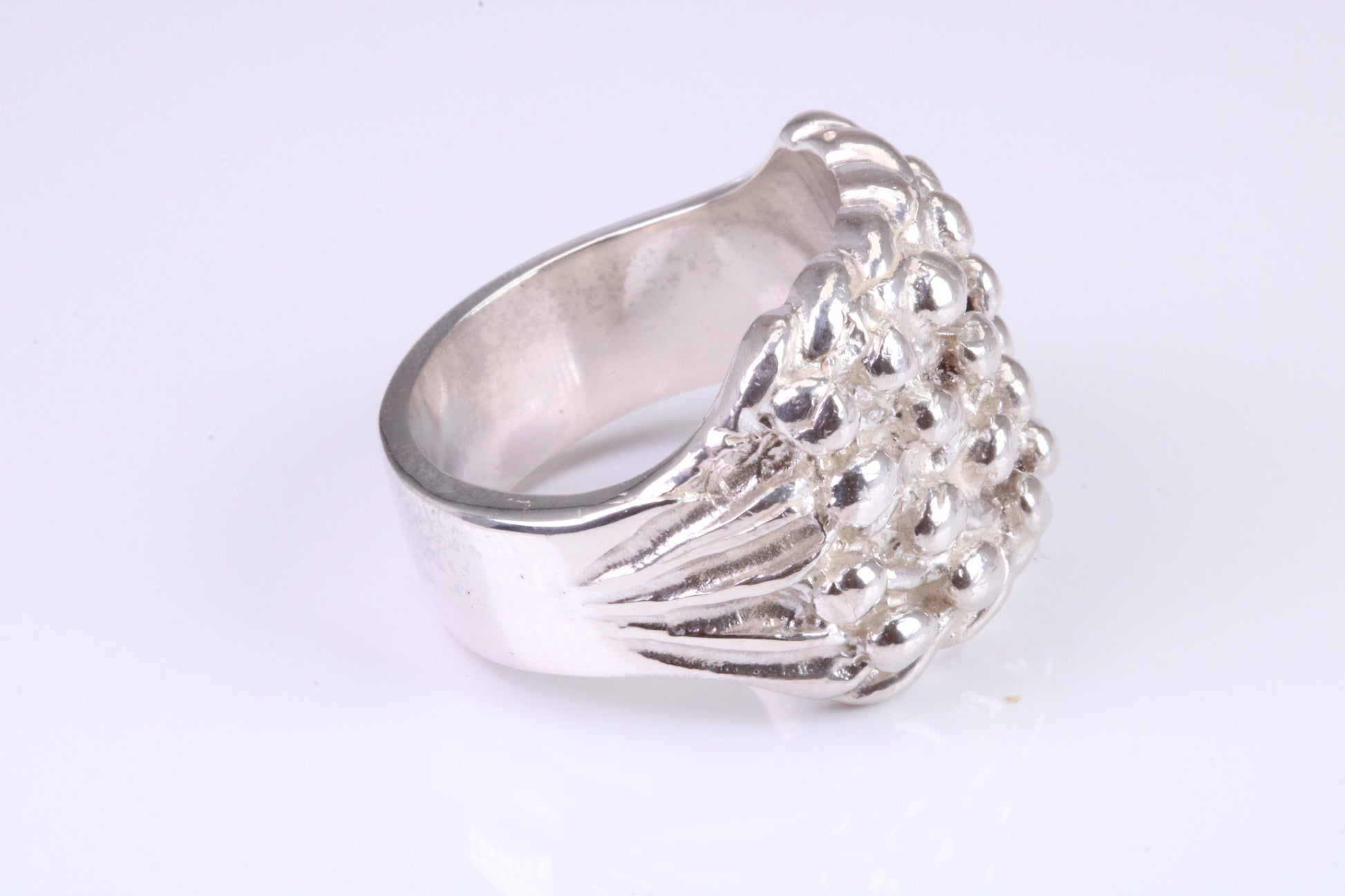 Keepers Ring, large very substantial and very heavy ring, solid 925 grade cast sterling silver, British Hallmarked