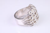 Keepers Ring, large very substantial and very heavy ring, solid 925 grade cast sterling silver, British Hallmarked