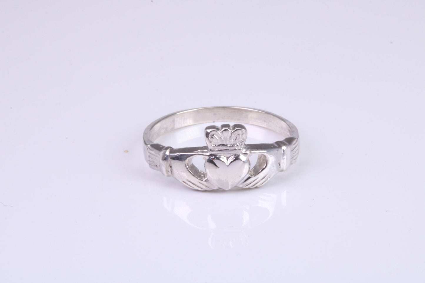 Dainty Claddagh ring, made from solid cast silver