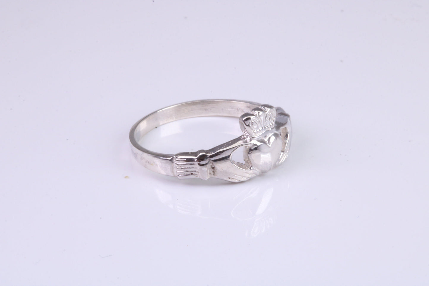 Dainty Claddagh ring, made from solid cast silver