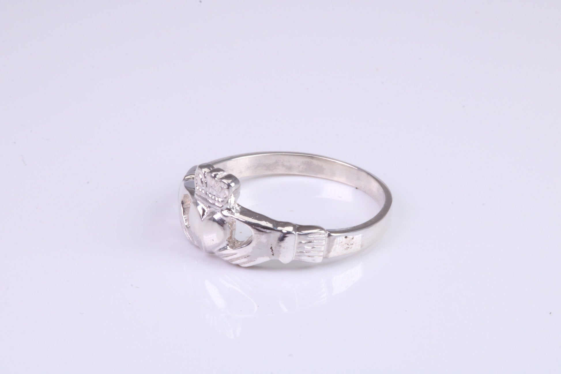 Dainty Claddagh ring, made from solid cast silver