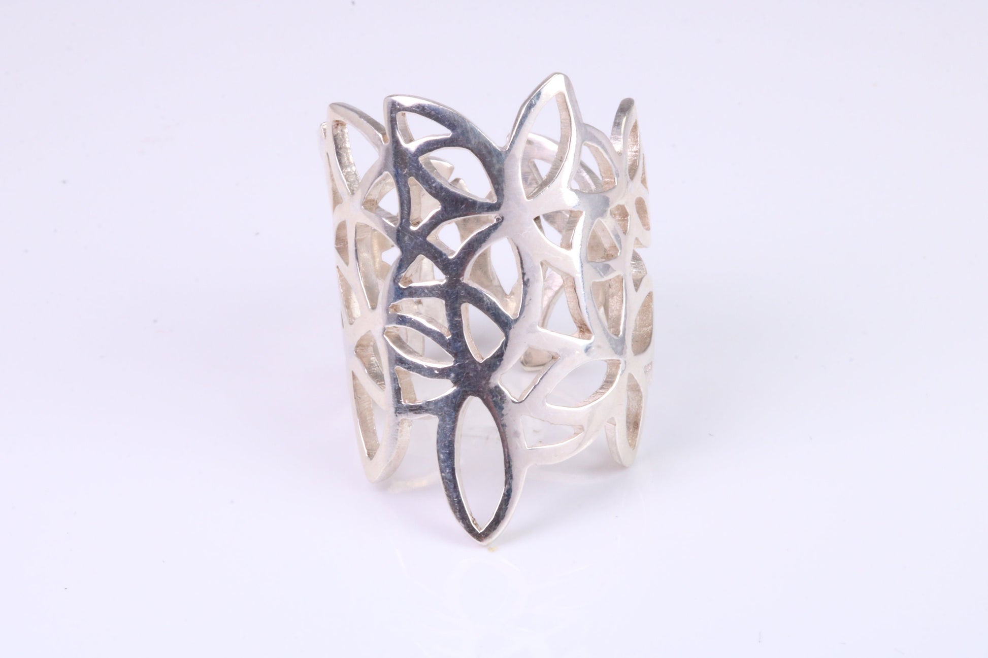 Large Cut Out Abstract ring, made from solid cast silver