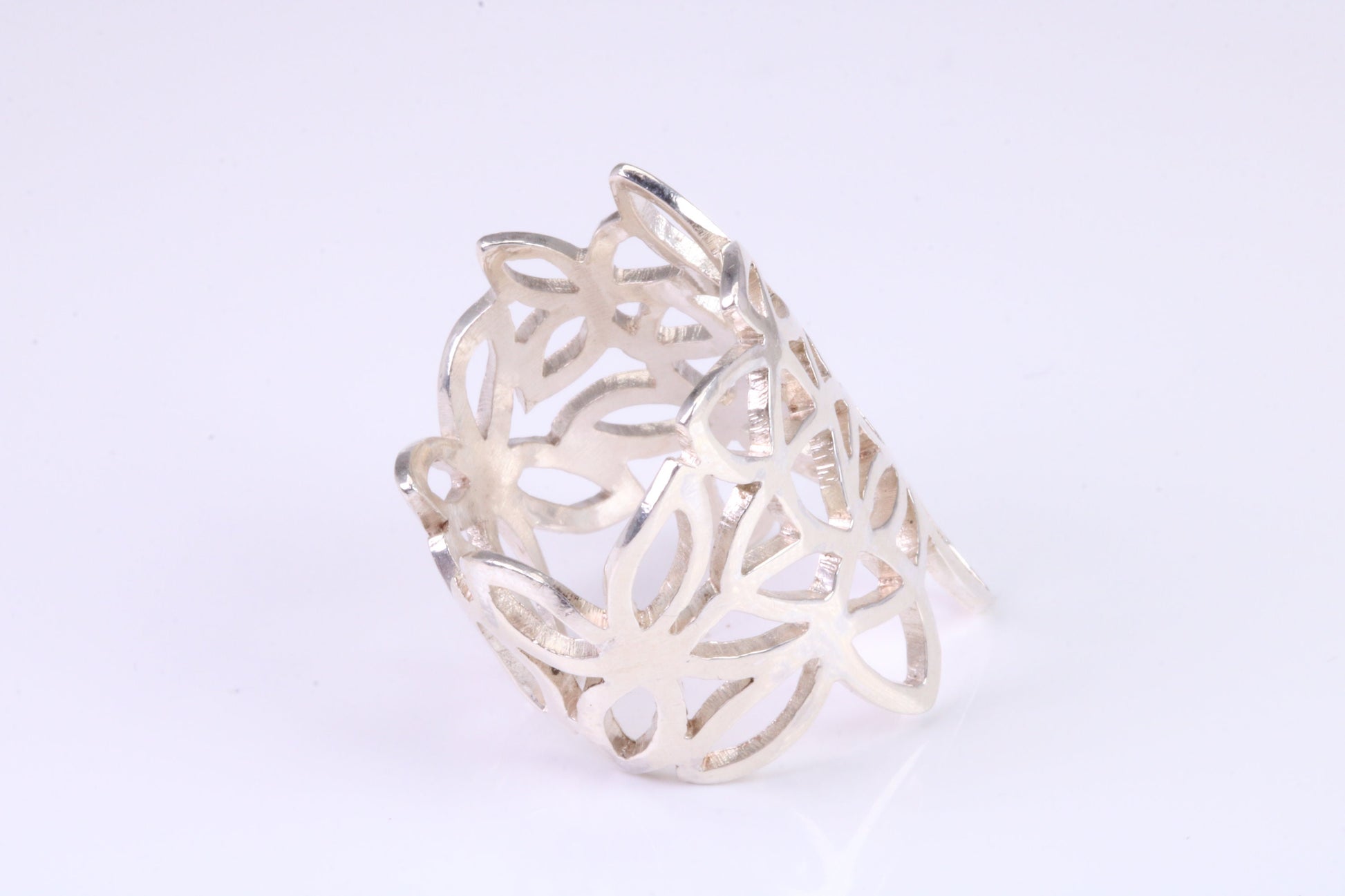 Large Cut Out Abstract ring, made from solid cast silver