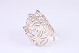 Large Cut Out Abstract ring, made from solid cast silver