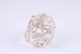 Large Cut Out Abstract ring, made from solid cast silver