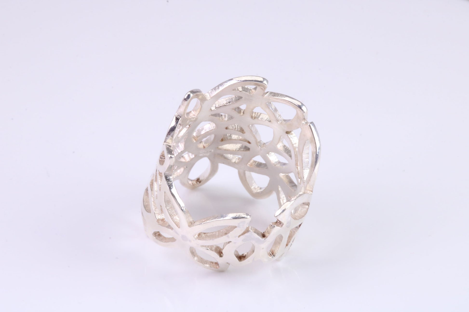 Large Cut Out Abstract ring, made from solid cast silver