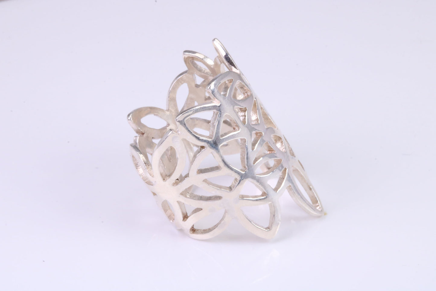 Large Cut Out Abstract ring, made from solid cast silver