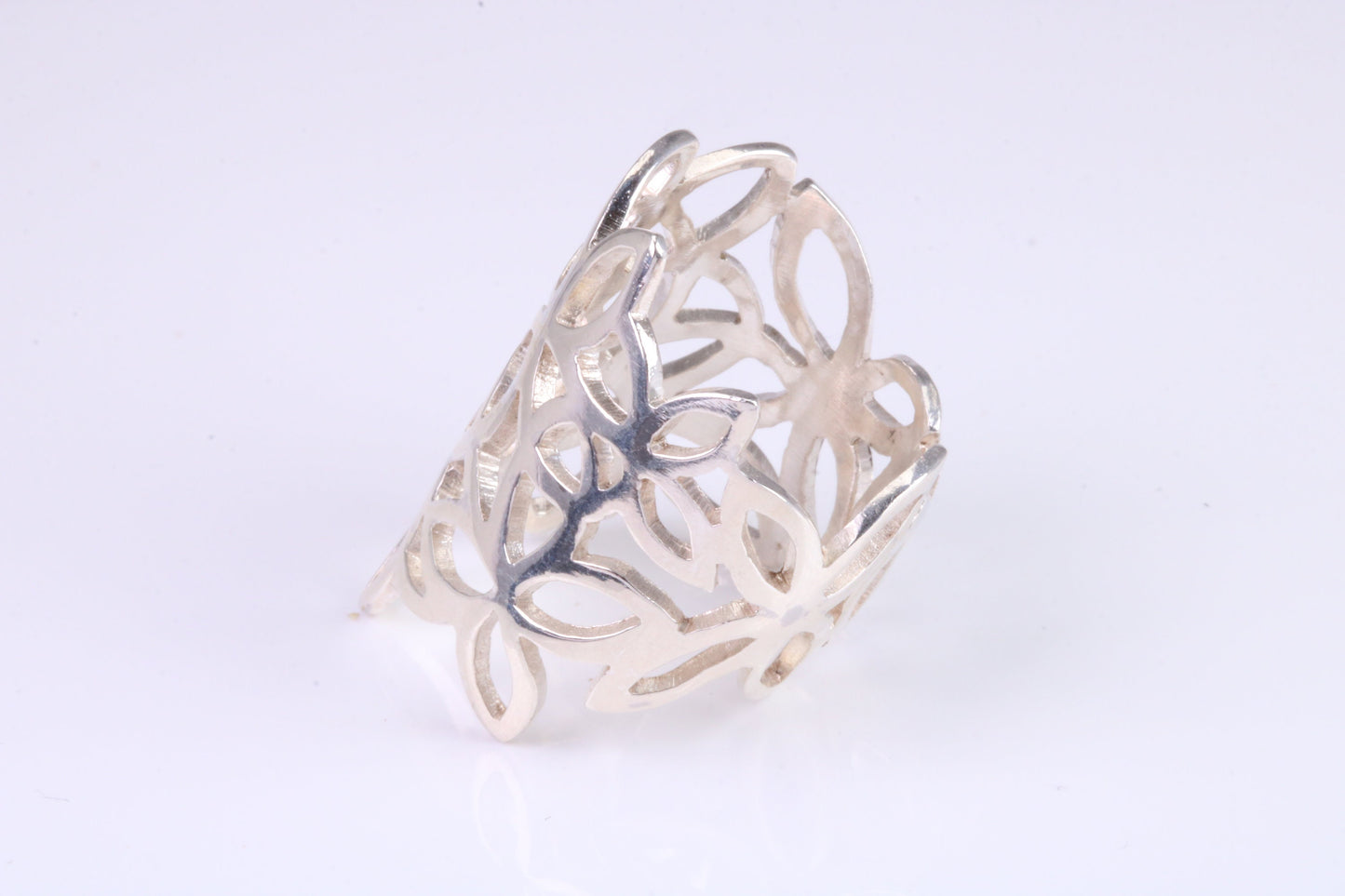 Large Cut Out Abstract ring, made from solid cast silver