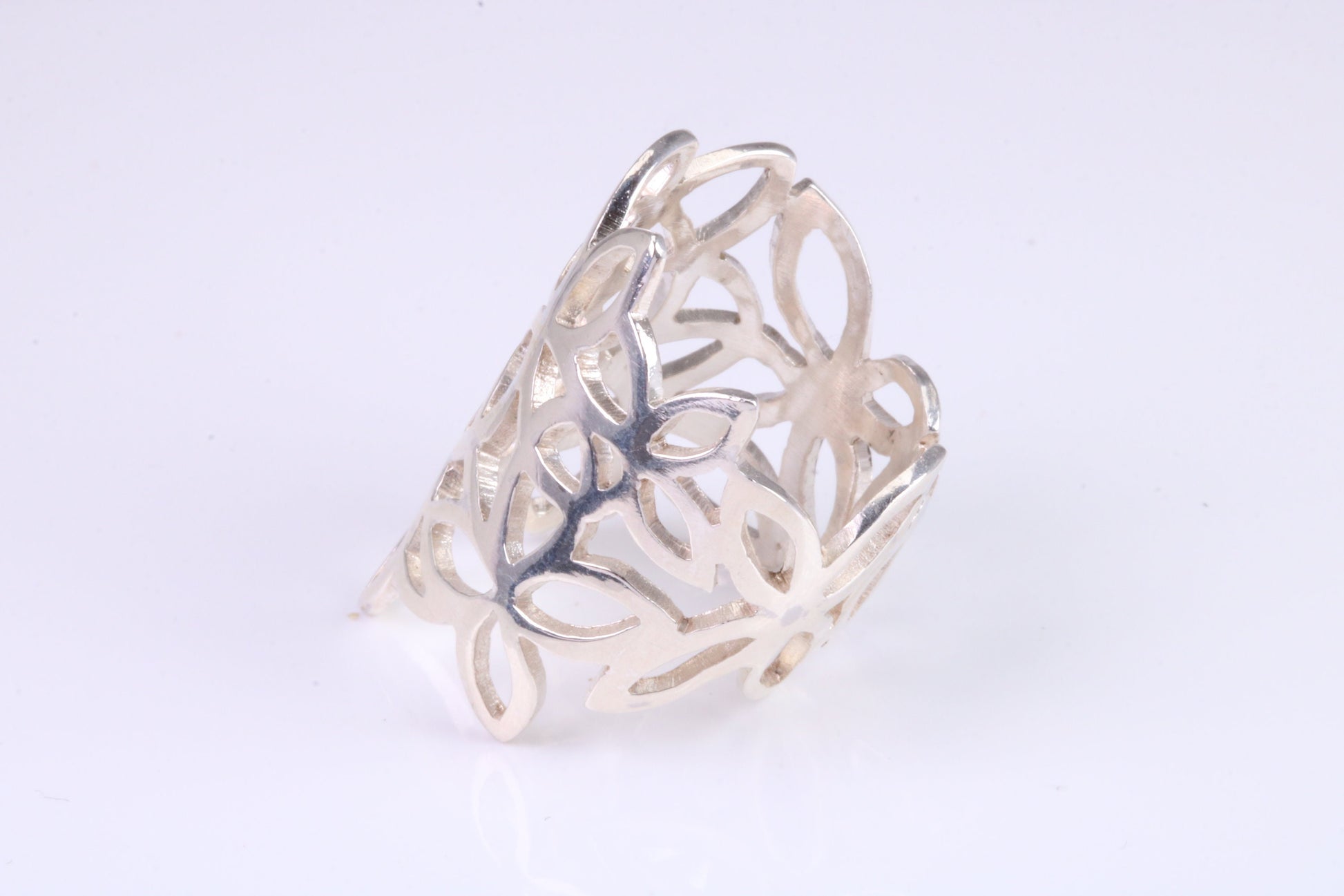 Large Cut Out Abstract ring, made from solid cast silver