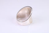Large Hammered Finish Abstract ring, made from solid cast silver, British Hallmarked