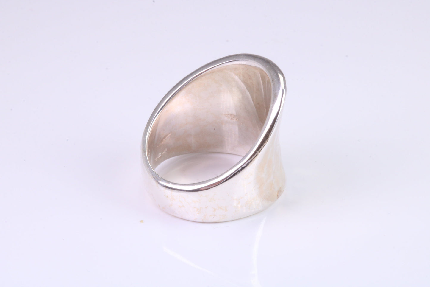 Large Hammered Finish Abstract ring, made from solid cast silver, British Hallmarked