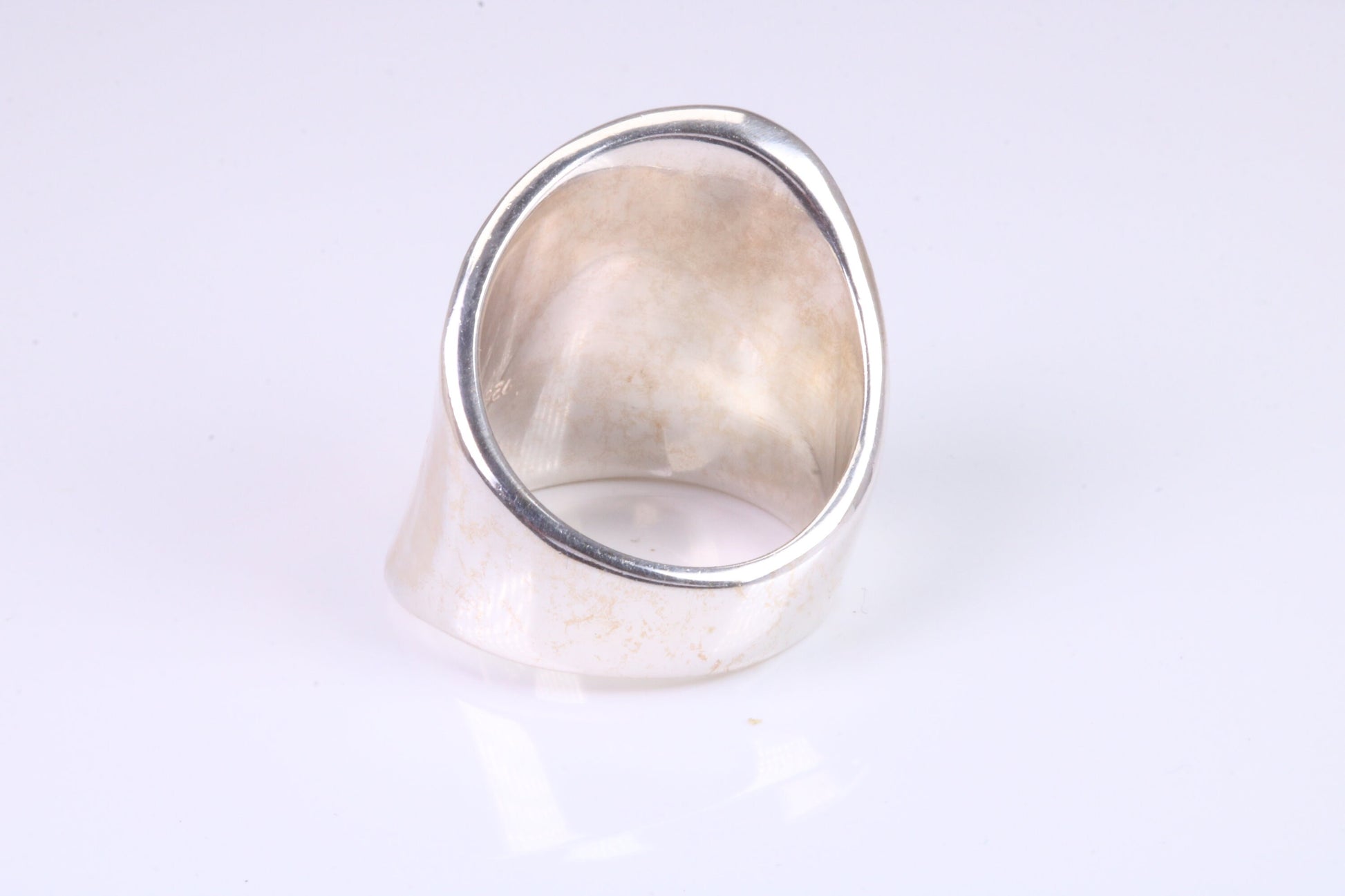Large Hammered Finish Abstract ring, made from solid cast silver, British Hallmarked