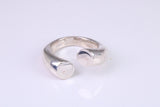 Chunky Open Ended Abstract ring, made from solid cast silver, British Hallmarked