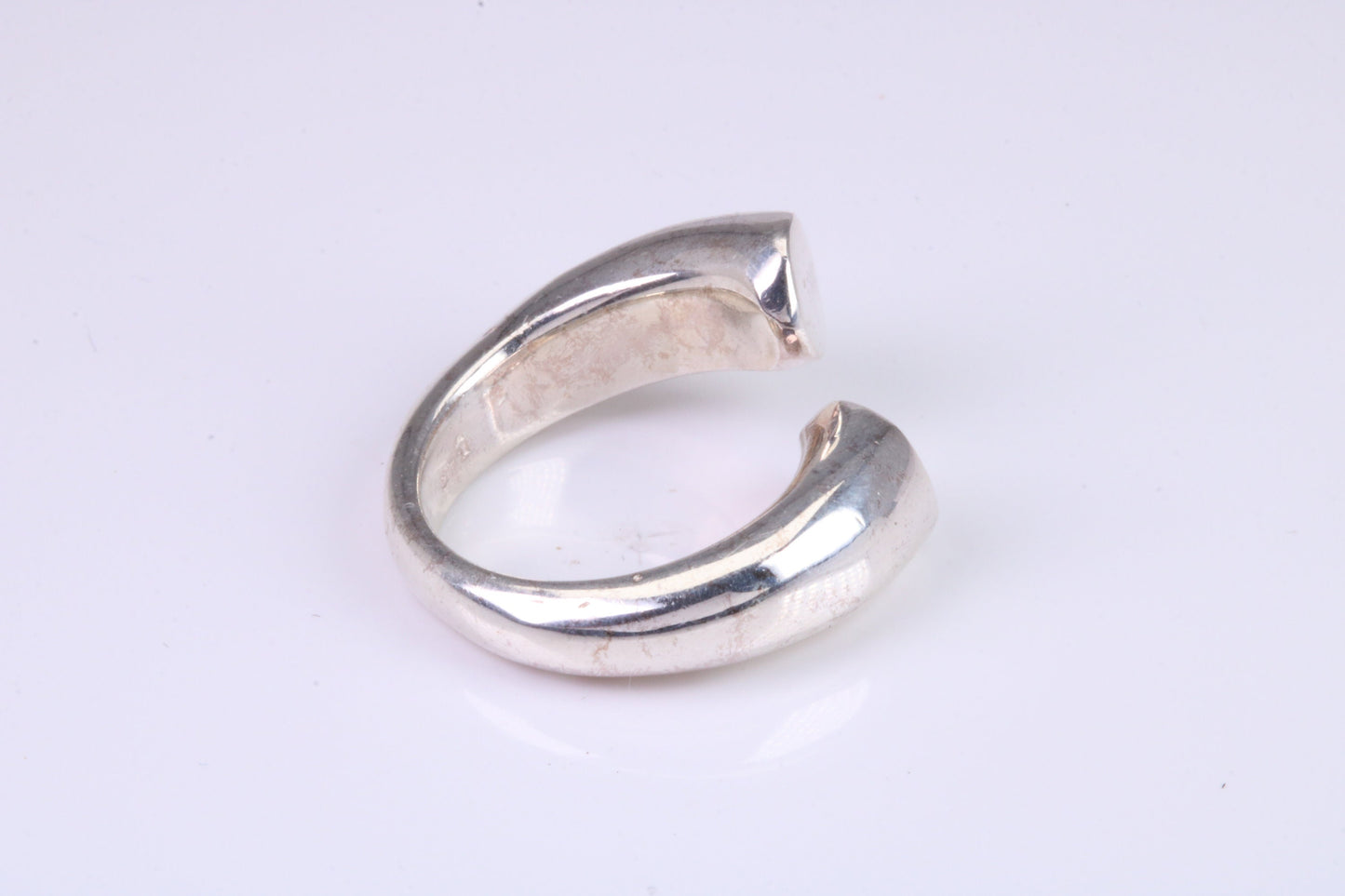 Chunky Open Ended Abstract ring, made from solid cast silver, British Hallmarked