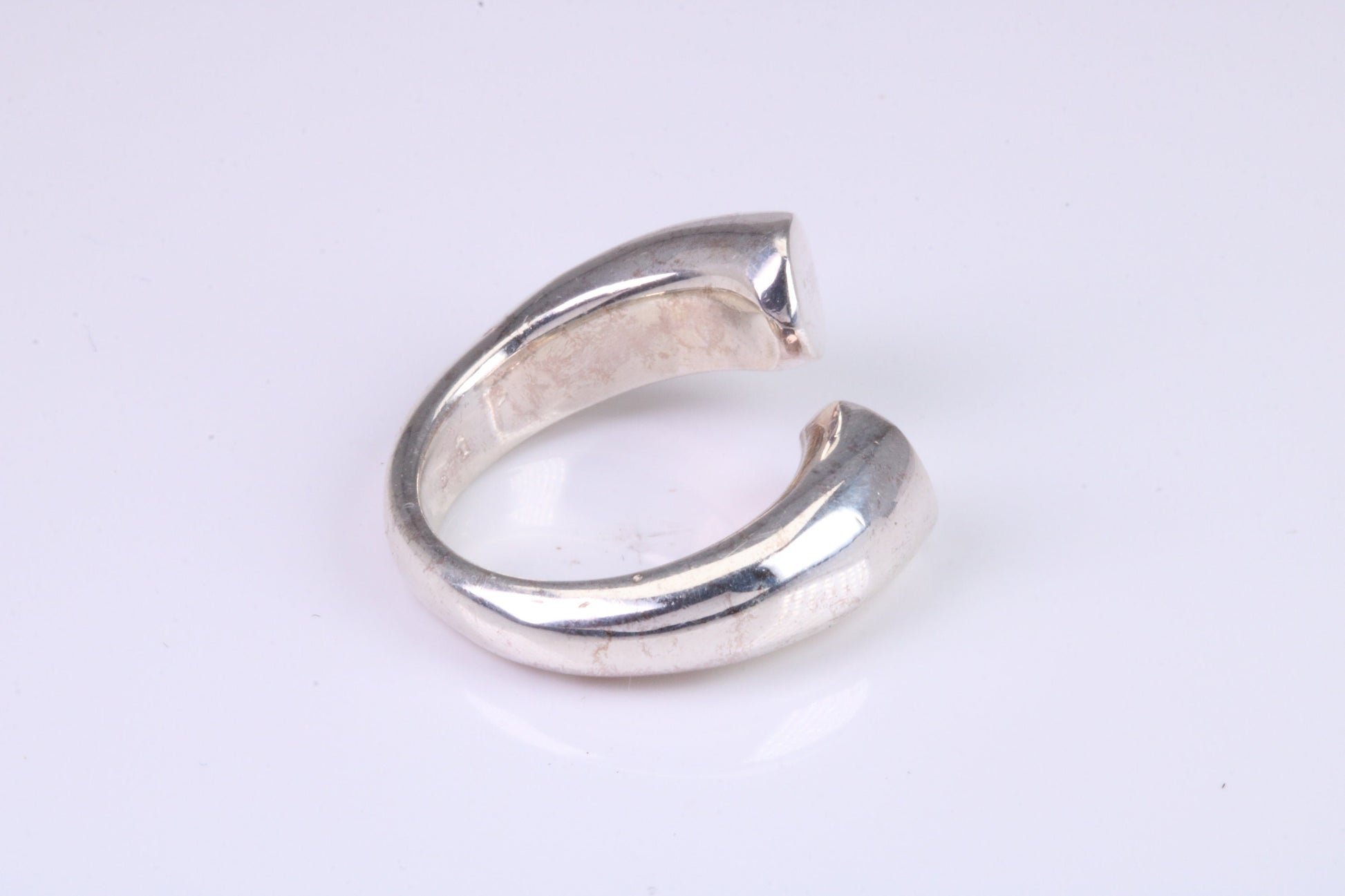 Chunky Open Ended Abstract ring, made from solid cast silver, British Hallmarked