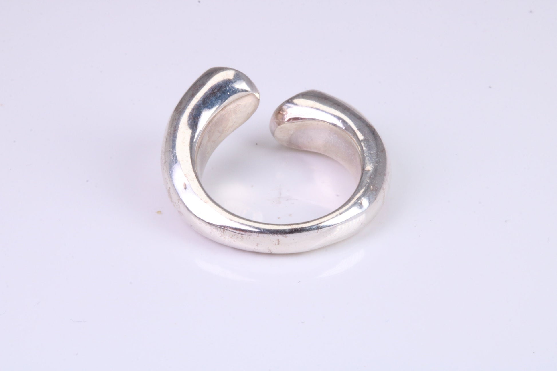 Chunky Open Ended Abstract ring, made from solid cast silver, British Hallmarked