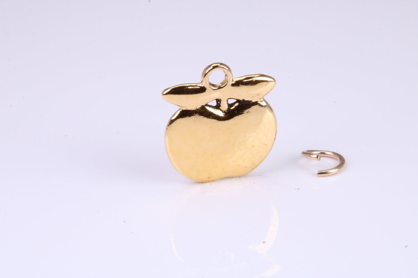 Apple Charm, Traditional Charm, Made from Solid Yellow Gold, British Hallmarked, Complete with Attachment Link